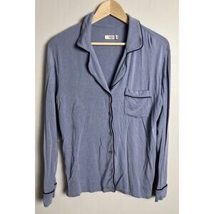 UGG Pajama Button-Up Top Long Sleeve Dusty Blue Size Medium Lightweight Women’s